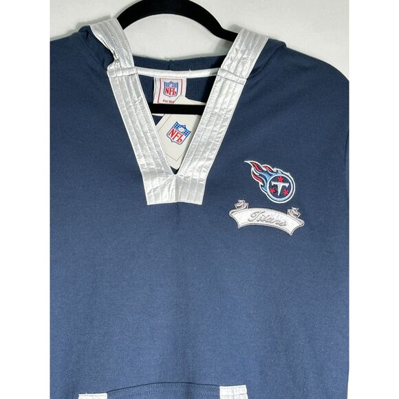 NFL For Her Titans Blue Silver V Neck Sweatshirt Size Medium NWT - Picture 3 of 6
